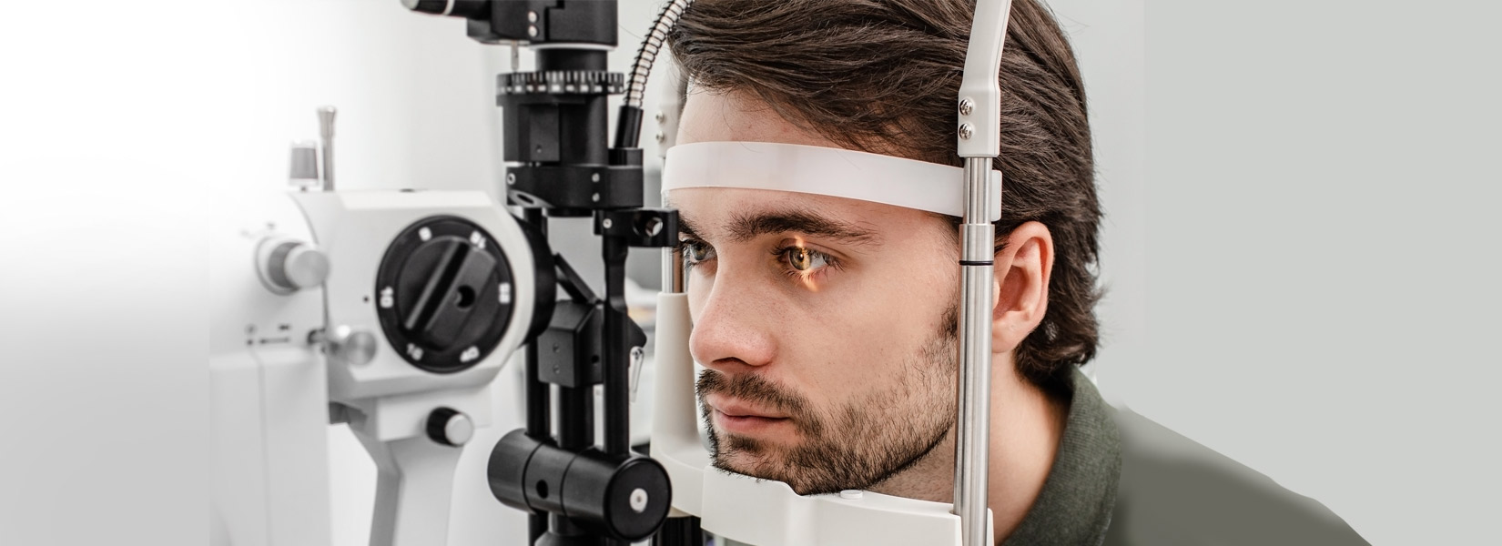 young man during eye exam in Lebanon
